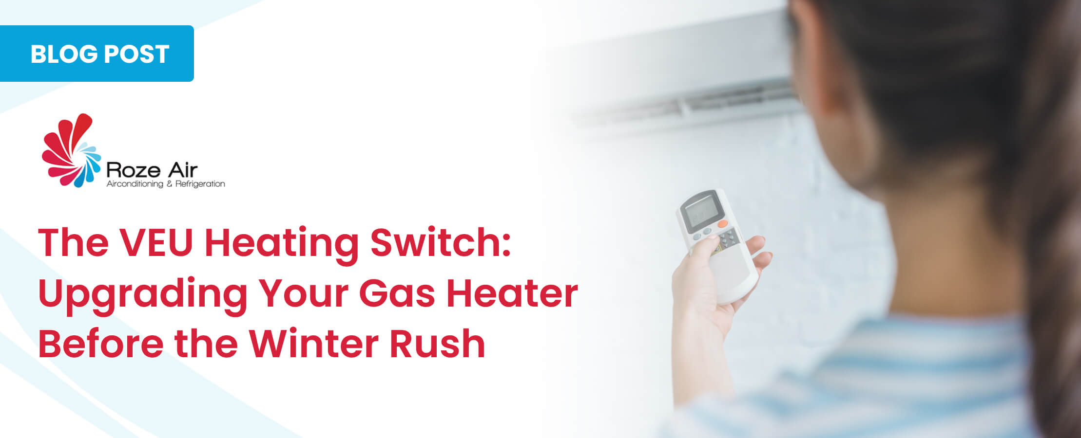 Roze Air blog post design: VEU heating switch and upgrading gas heater with remote control.